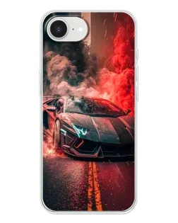 Чохол для iPhone 16e з картинкою «Lamborghini червоний дим»