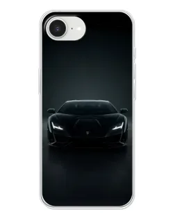 Чохол для iPhone 16e з картинкою «Чорний Lamborghini Aventador»
