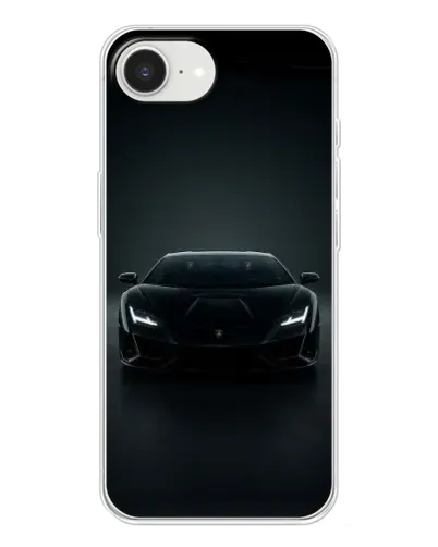 Чохол для iPhone 16e з картинкою «Чорний Lamborghini Aventador»