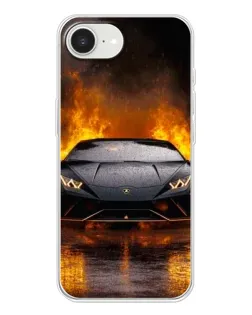Чохол для iPhone 16e з картинкою «Lamborghini у вогні»