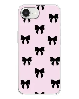 Чохол для iPhone 16e з картинкою «Чорні банти Coquette»