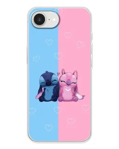 Чехол для iPhone 16e с картинкой «Stitch и Angel Love»