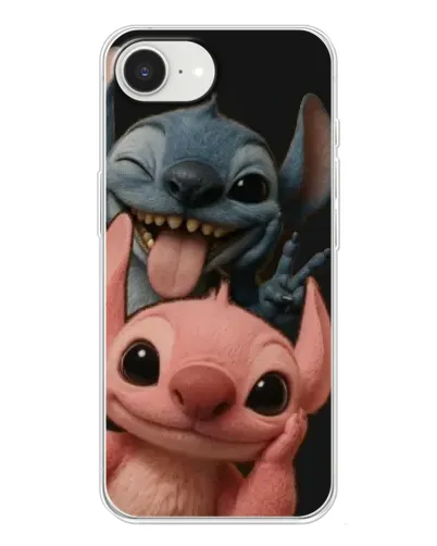 Чехол для iPhone 16e с картинкой «Стич и Ангел»
