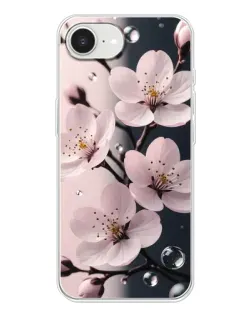 Чехол для iPhone 16e с картинкой «Нежная сакура и капли» Чехол для iPhone 16e с картинкой «Нежная сакура и капли»