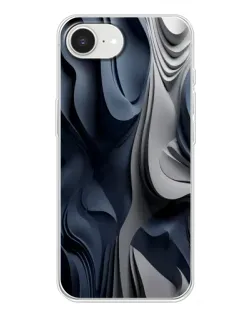 Чохол для iPhone 16e з картинкою «Об'ємні сині складки»