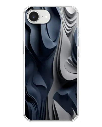 Чохол для iPhone 16e з картинкою «Об'ємні сині складки»