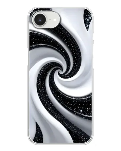 Чохол для iPhone 16e з картинкою «Чорно-біла спіраль»