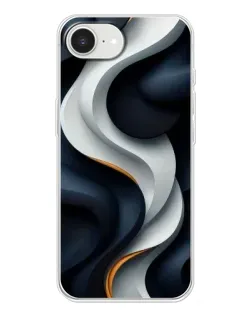 Чохол для iPhone 16e з картинкою «Об'ємні чорно-білі стрічки»