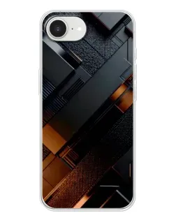 Чохол для iPhone 16e з картинкою «Чорні геометричні блоки»
