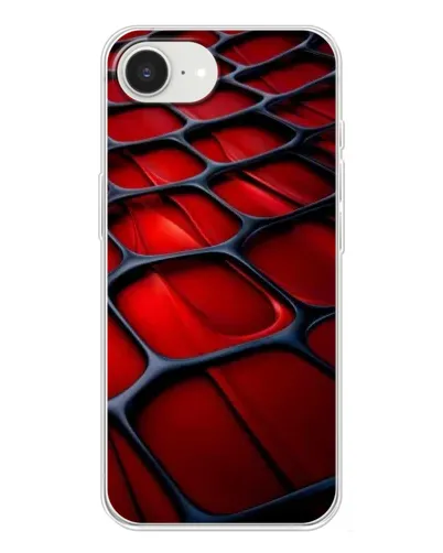 Чохол для iPhone 16e з картинкою «Червона глянцева сітка»