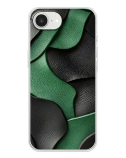 Чохол для iPhone 16e з картинкою «Зелені шкіряні хвилі»