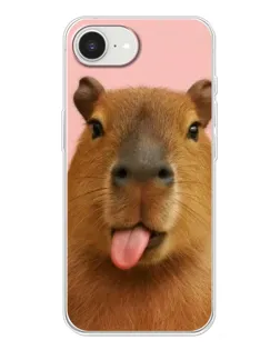 Чохол для iPhone 16e з картинкою «Капібара з язиком»