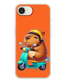 Чохол для iPhone 16e з картинкою «Капібара на скутері»