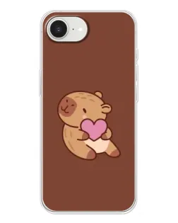 Чохол для iPhone 16e з картинкою «Капібара з серцем»