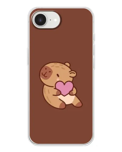 Чохол для iPhone 16e з картинкою «Капібара з серцем»
