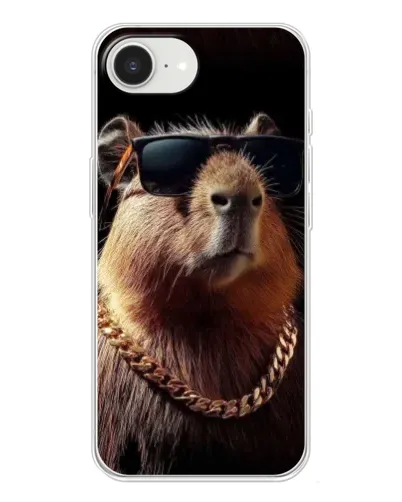 Чохол для iPhone 16e з картинкою «Капібара золотий ланцюг»