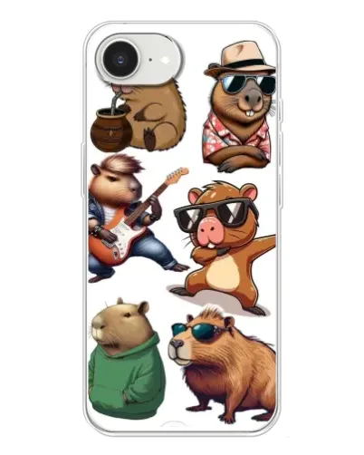 Чохол для iPhone 16e з картинкою «Круті капібари музиканти»
