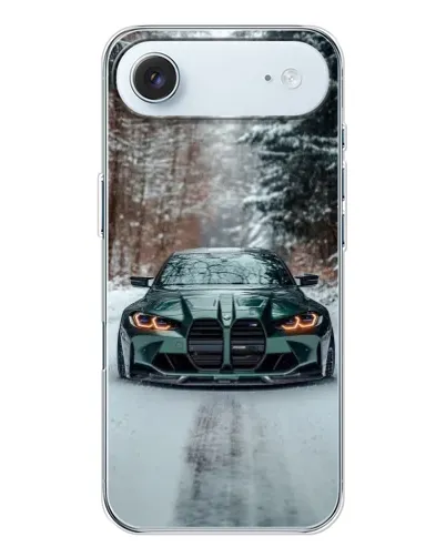 Чохол для iPhone 17 Air з картинкою «BMW у зимовому лісі»