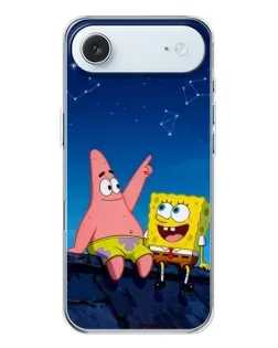 Чохол для iPhone 17 Air з картинкою «Губка Боб та Патрік вночі»