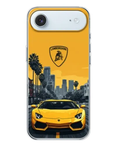 Чохол для iPhone 17 Air з картинкою «Жовтий Lamborghini місто»