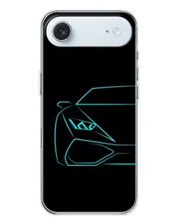 Чохол для iPhone 17 Air з картинкою «Блакитний силует Lamborghini»