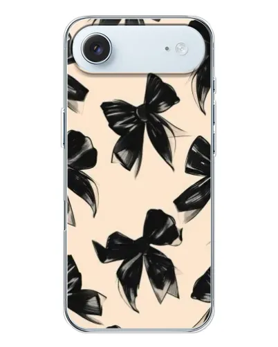 Чехол для iPhone 17 Air с картинкой «Паттерн черные банты»