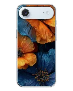 Чохол для iPhone 17 Air з картинкою «Яскрава синьо-помаранчева флора»