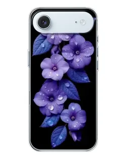 Чохол для iPhone 17 Air з картинкою «Фіолетові квіти з росою»