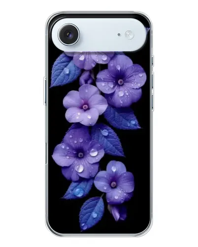 Чохол для iPhone 17 Air з картинкою «Фіолетові квіти з росою»