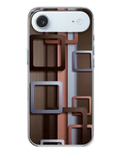 Чохол для iPhone 17 Air з картинкою «Коричневі об'ємні квадрати»