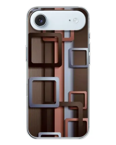 Чохол для iPhone 17 Air з картинкою «Коричневі об'ємні квадрати»
