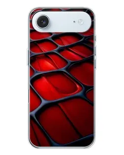 Чохол для iPhone 17 Air з картинкою «Червона глянцева сітка»