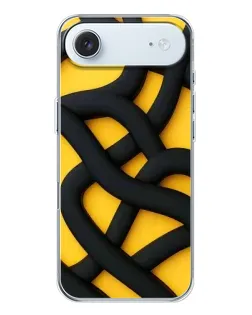 Чохол для iPhone 17 Air з картинкою «Чорне жовте переплетення»