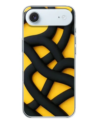 Чохол для iPhone 17 Air з картинкою «Чорне жовте переплетення»