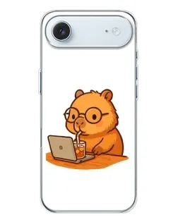 Чохол для iPhone 17 Air з картинкою «Капібара з ноутбуком»