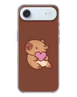 Чохол для iPhone 17 Air з картинкою «Капібара з серцем»