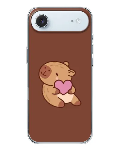 Чехол для iPhone 17 Air с картинкой «Капибара с сердцем»
