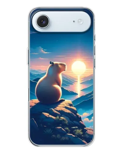 Чехол для iPhone 17 Air с картинкой «Закат солнца с капибарой»