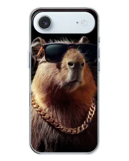Чохол для iPhone 17 Air з картинкою «Капібара золотий ланцюг»