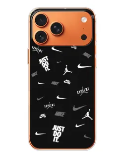 Чехол для iPhone 17 Pro Max с картинкой «Nike Black Pattern»