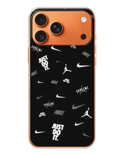 Чехол для iPhone 17 Pro Max с картинкой «Nike Black Pattern»