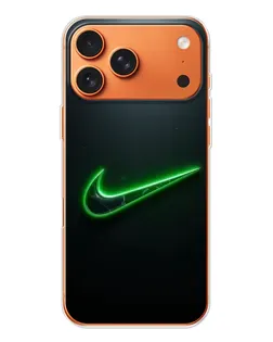 Чехол для iPhone 17 Pro Max с картинкой «Неоновый контур Nike»