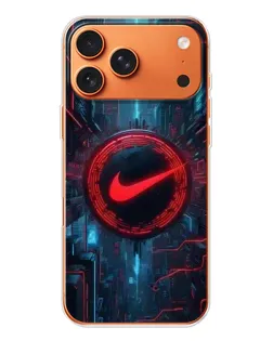 Чехол для iPhone 17 Pro Max с картинкой «Техногенный стиль Nike»