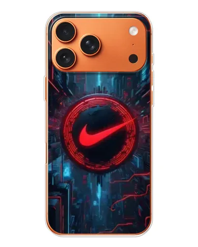 Чехол для iPhone 17 Pro Max с картинкой «Техногенный стиль Nike»
