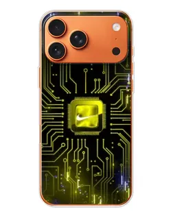 Чехол для iPhone 17 Pro Max с картинкой «Nike — золотая искра»