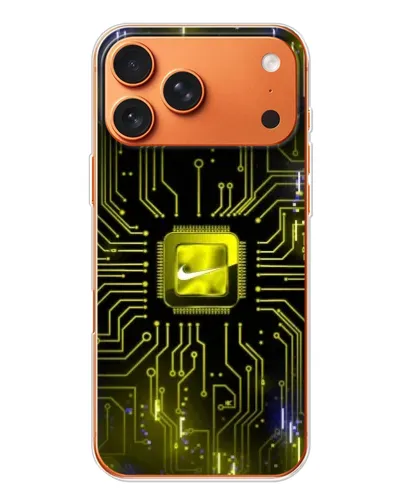 Чехол для iPhone 17 Pro Max с картинкой «Nike — золотая искра»