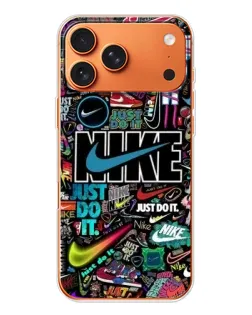 Чехол для iPhone 17 Pro Max с картинкой «Яркий коллаж Nike»