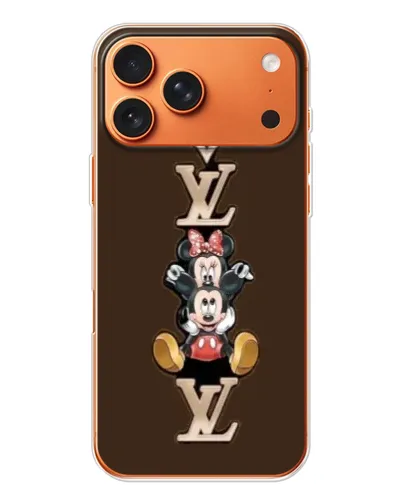 Чехол для iPhone 17 Pro Max с картинкой «LV и Микки Маус»