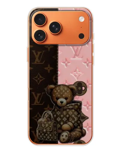Чехол для iPhone 17 Pro Max с картинкой «Мишка в стиле LV»