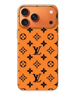 Чехол для iPhone 17 Pro Max с картинкой «Оранжевый стиль LV»
